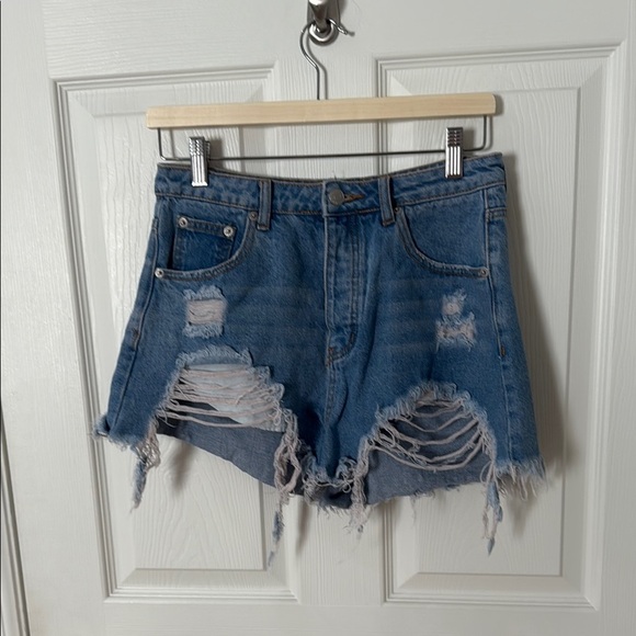 Signature 8 Blue Jean Shorts Distressed Cut-Off Style size medium - Picture 1 of 3
